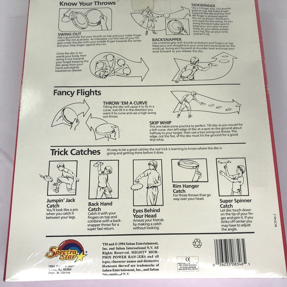Spectra Star Flying Disc Unisex 9in Green Power Rangers 3D Vintage 1994 Toy 8346 - Picture 4 of 6